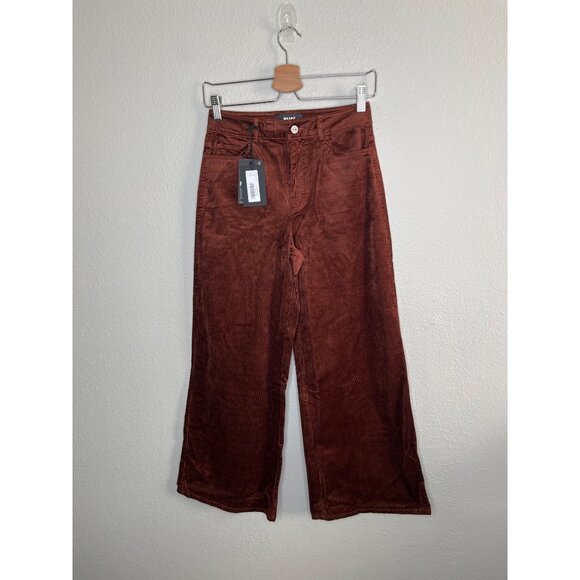 Paige Womens 26 Harper Wide Leg Corduroy Ankle Jeans Rosewood Brown - Picture 2 of 8